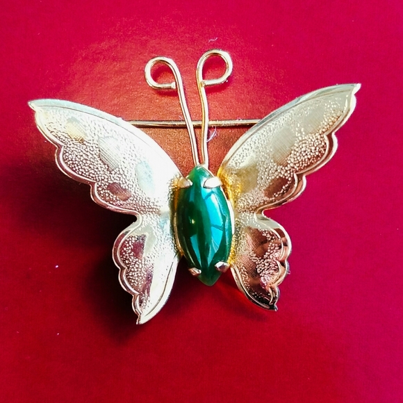 12K GF Butterfly Brooch - Picture 1 of 3